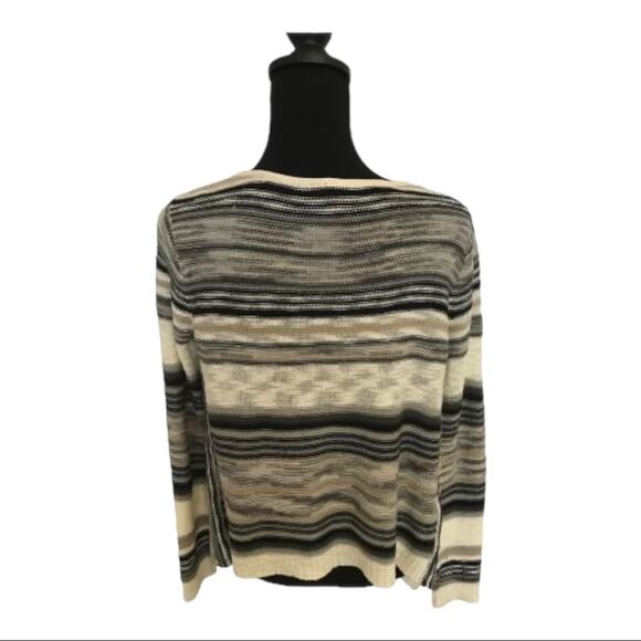 New ~  RED CAMEL ~ Asymmetric Striped Cardigan ~ Earth tones ~Oversized XS - Picture 3 of 6